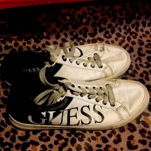 black and white guess shoes